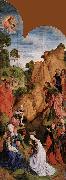 GOES, Hugo van der Calvary Triptych oil painting on canvas